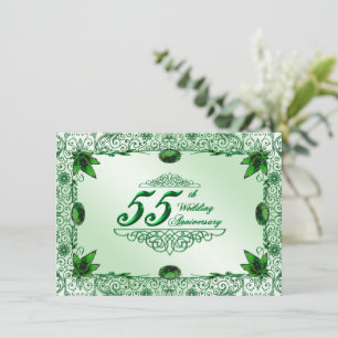 Eleganter 55. Hochzeitstag 11,4x15,9 cm Einladung