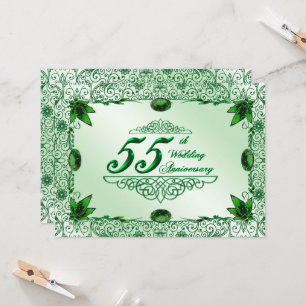 Eleganter 55. Hochzeitstag 5.5x7.5 Einladung