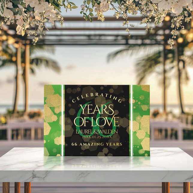 Eleganter 66. Geburtstag der Titanite Gästebuch (EO 66th Titanite Wedding Anniversary 9x6-inch Foil Guest Book Cover Photo 1)