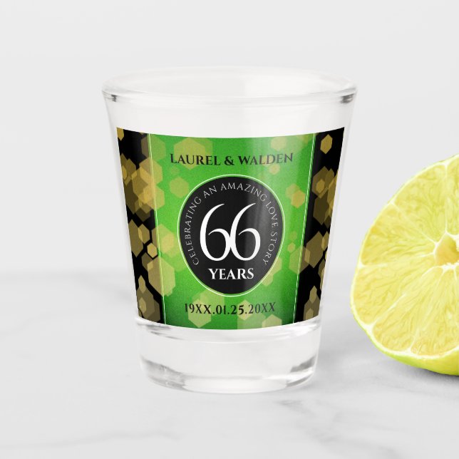 Eleganter 66. Geburtstag der Titanite Schnapsglas (Vorderseite)