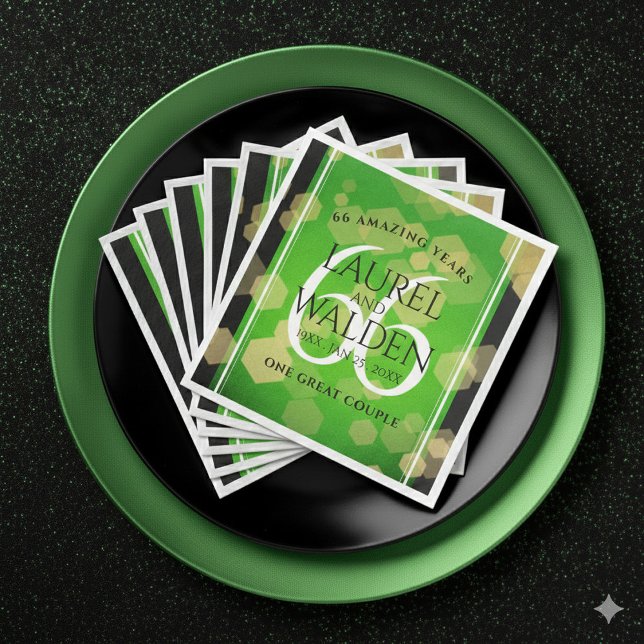 Eleganter 66. Geburtstag der Titanite Serviette (Elegant 66th Titanite Wedding Anniversary Napkins Cover Photo)