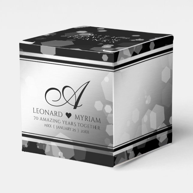 Eleganter 70. Platin-Hochzeitstag Geschenkschachtel (Vorderseite)