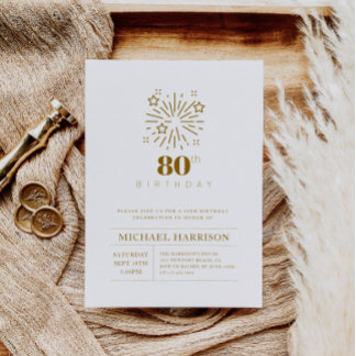 Eleganter 80. Geburtstag Einladung jeden Alters