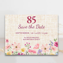 Eleganter 85. Geburtstag für Sie - Leinen Floral
