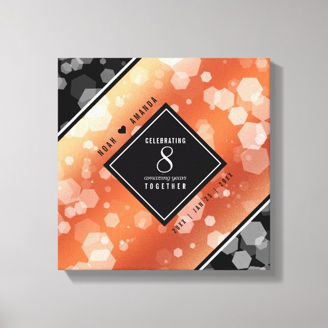 Eleganter 8. Geburtstag der Bronze Leinwanddruck (Vorderseite)