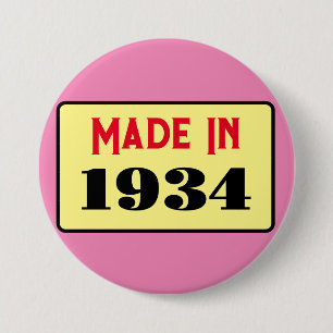 Eleganter 90. Geburtstag Geboren 1935 Button