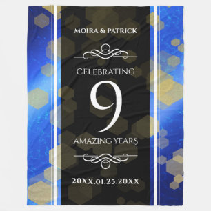 Eleganter 9. Lapis Lazuli Hochzeitstag Fleecedecke