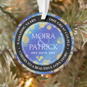 Eleganter 9. Lapis Lazuli Hochzeitstag Ornament