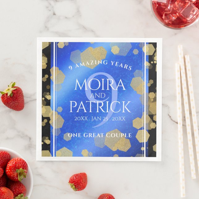 Eleganter 9. Lapis Lazuli Hochzeitstag Serviette (Beispiel)