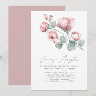 Eleganter Abend Empfang Moderne Rosa Rose Einladung