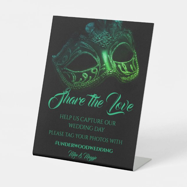 Eleganter Abend Wedding Poster Pedestal Schild (Vorderseite)