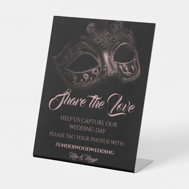 Eleganter Abend Wedding Poster Pedestal Schild (Vorderseite)