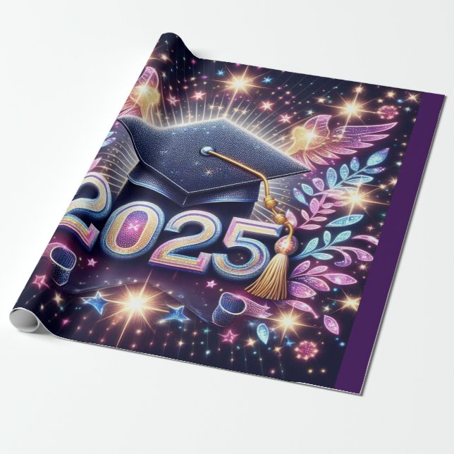 Eleganter Abschluss 2025 Geschenkpapier (Ungerollt)