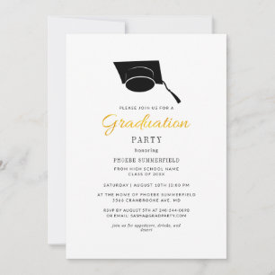 Eleganter Abschluss 2025 Typografy Grad Party Einladung