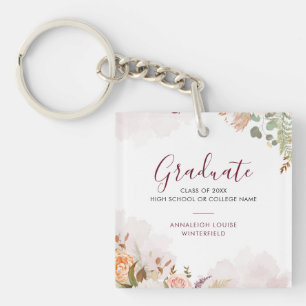 Eleganter Abschluss Bloral Bloom Grad Party Custom Schlüsselanhänger