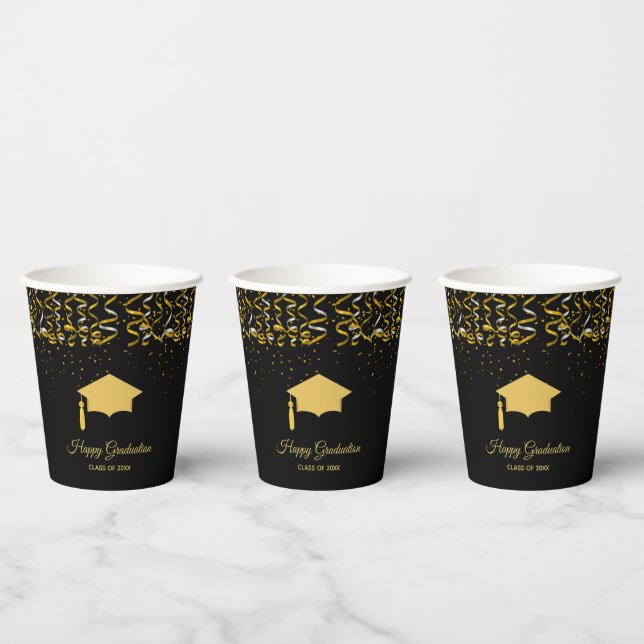 Eleganter Abschluss Golden Confetti Pappbecher (Multi)