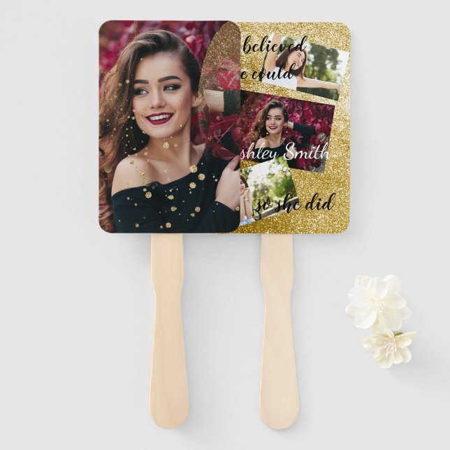 eleganter Abschluss Hand Fan Fächer (Vorne und Hinten)