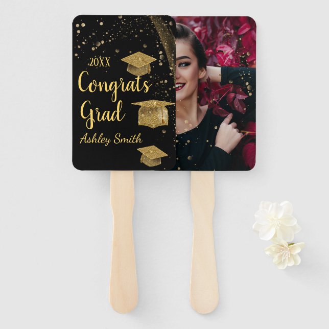 eleganter Abschluss Hand Fan Fächer (Vorne und Hinten)