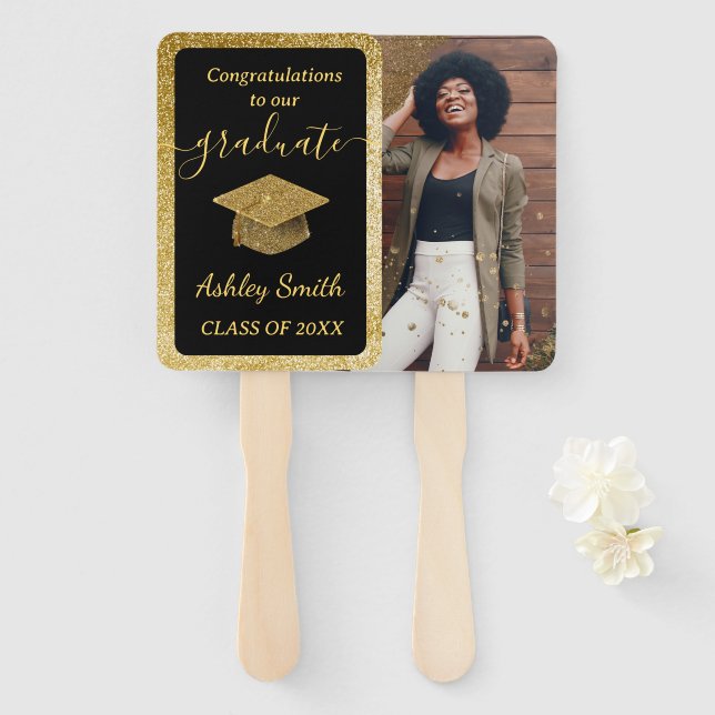eleganter Abschluss Hand Fan Fächer (Vorne und Hinten)