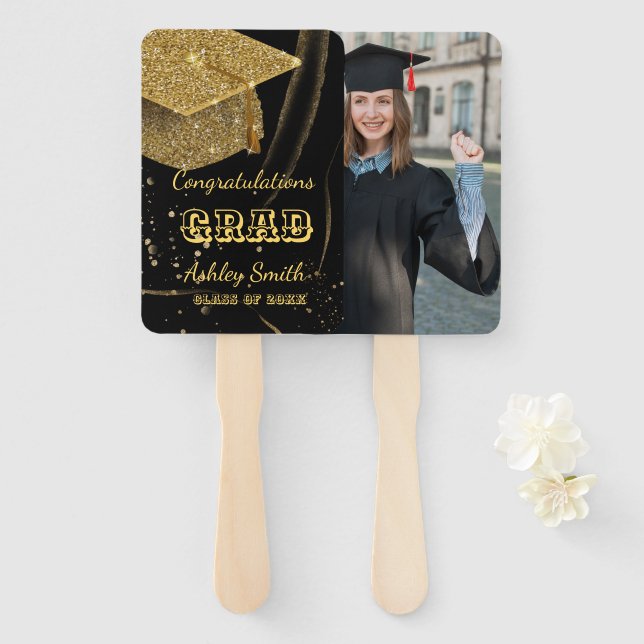 eleganter Abschluss Hand Fan Fächer (Vorne und Hinten)