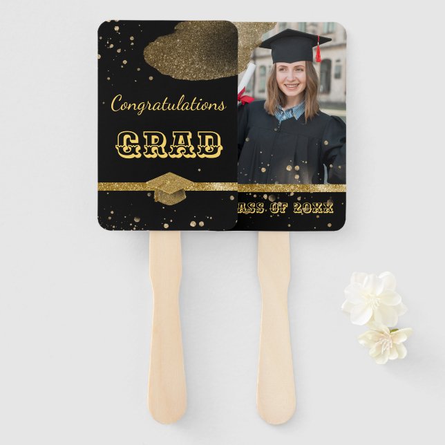 eleganter Abschluss Hand Fan Fächer (Vorne und Hinten)