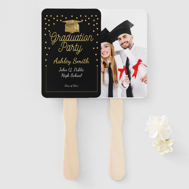 eleganter Abschluss Hand Fan Fächer (Vorne und Hinten)