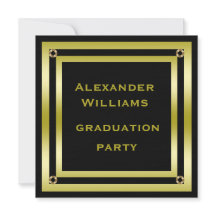 Eleganter Abschluss von Black & Gold Gerahmt Man