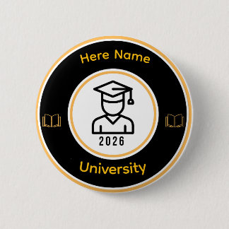 Eleganter Absolvent 2026 | Personalisiertes Goldsi Button
