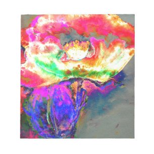 Eleganter abstrakt-gelber Rosa-Blume-Mohn Notizblock