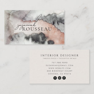 Eleganter abstrakter Aquarell-Innenarchitekt Visitenkarte