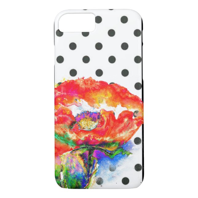 Eleganter abstrakter, blühender Polka-Punkt Case-Mate iPhone Hülle (Rückseite)