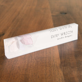 Eleganter Abstrakter Blush Wasserfarben Namensplakette