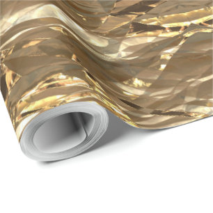 Eleganter abstrakter Brown-Goldblick festlich Geschenkpapier