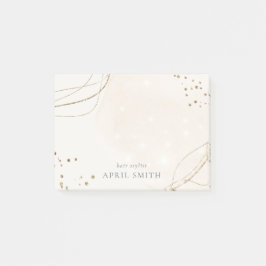 Eleganter Abstrakter Glitzer Ivory Gold Post-it Klebezettel
