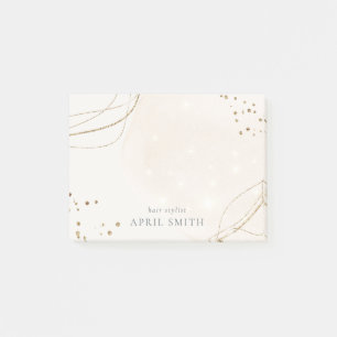 Eleganter Abstrakter Glitzer Ivory Gold Post-it Klebezettel