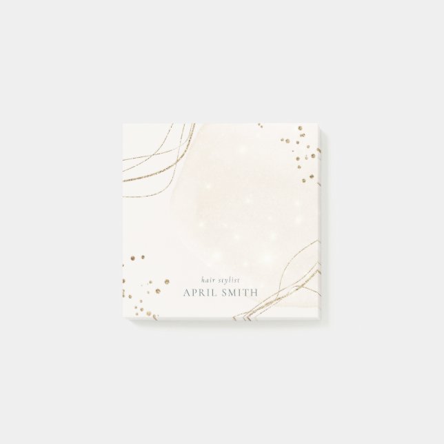 Eleganter Abstrakter Glitzer Ivory Gold Post-it Klebezettel (Vorderseite)