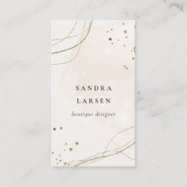 Eleganter Abstrakter Glitzer Ivory Gold Visitenkarte