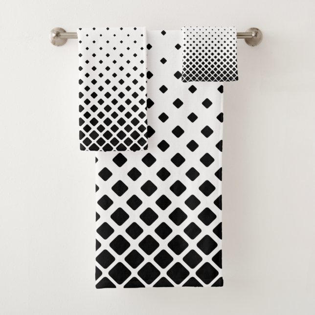 Eleganter abstrakter Gradient schwarzer Diamanten  Badhandtuch Set (Insitu)