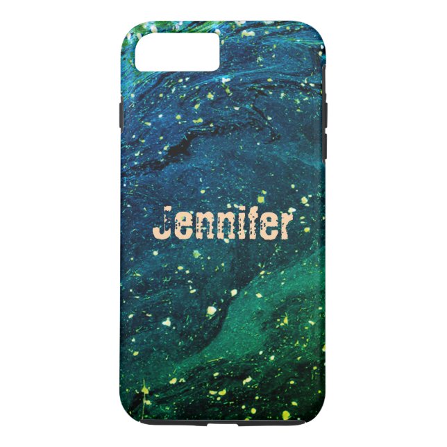 Eleganter, abstrakter Marmor, dunkles Marinemoldgo Case-Mate iPhone Hülle (Rückseite)