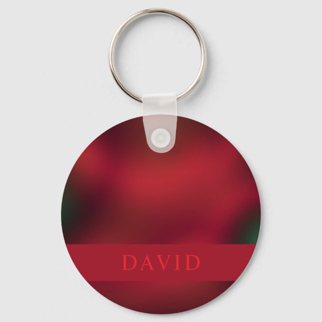 Eleganter Abstrakter Rot- und Schwarzer Schlüsselr Schlüsselanhänger (Vorderseite)