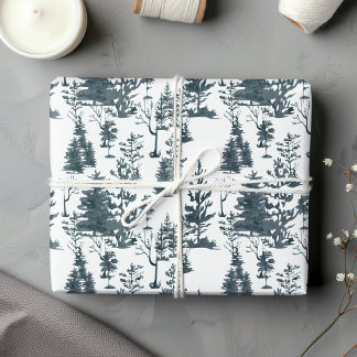 Eleganter Abstrakter Schwarz-Weiß-Baumbestand Geschenkpapier Set