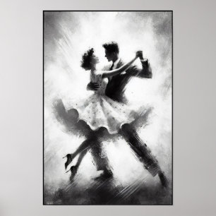 Eleganter Abstrakter Swing Dance Poster