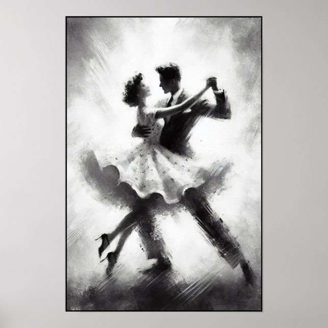 Eleganter Abstrakter Swing Dance Poster (Vorne)