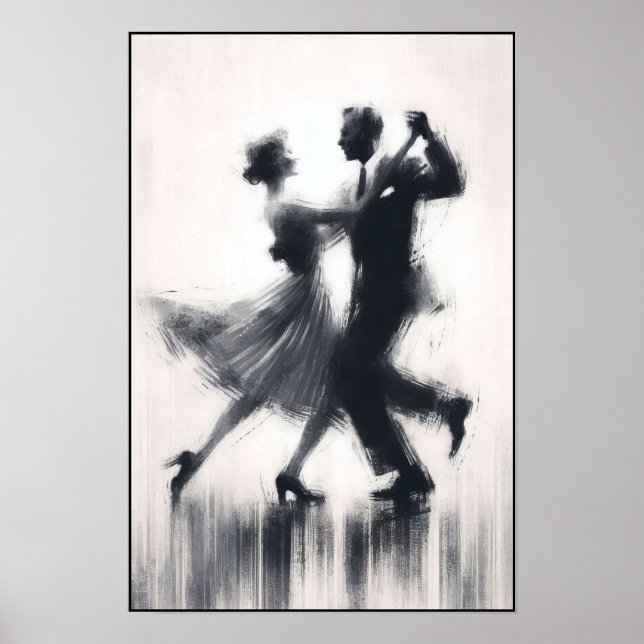 Eleganter Abstrakter Swing Dance Poster (Vorne)