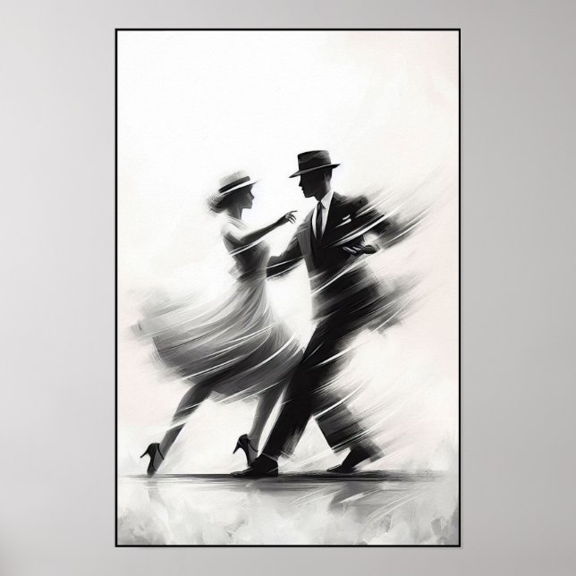 Eleganter Abstrakter Swing Dance Poster (Vorne)