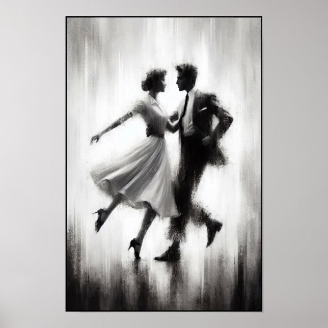 Eleganter Abstrakter Swing Dance Poster (Vorne)