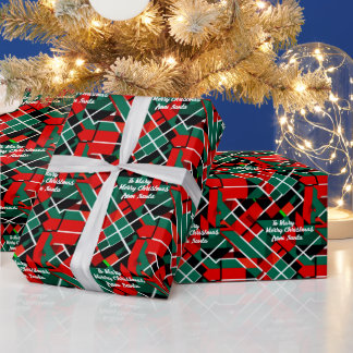 Eleganter abstrakter Weihnachtsstext Geschenkpapier