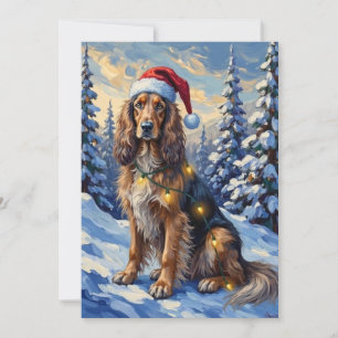 Eleganter Afghanischer Windhund Winter Wonderland  Feiertagskarte