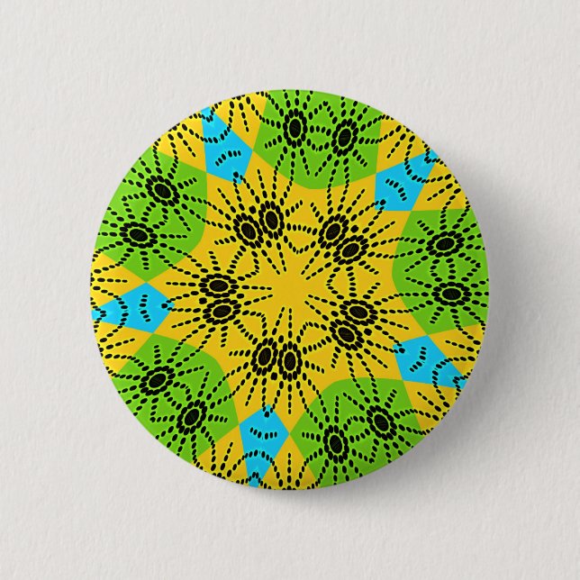 Eleganter afrikanischer Spider Motif Vektorgrafik  Button (Vorderseite)