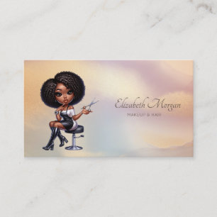 Eleganter Afroamerikanischer Frisör-Colorful Visitenkarte